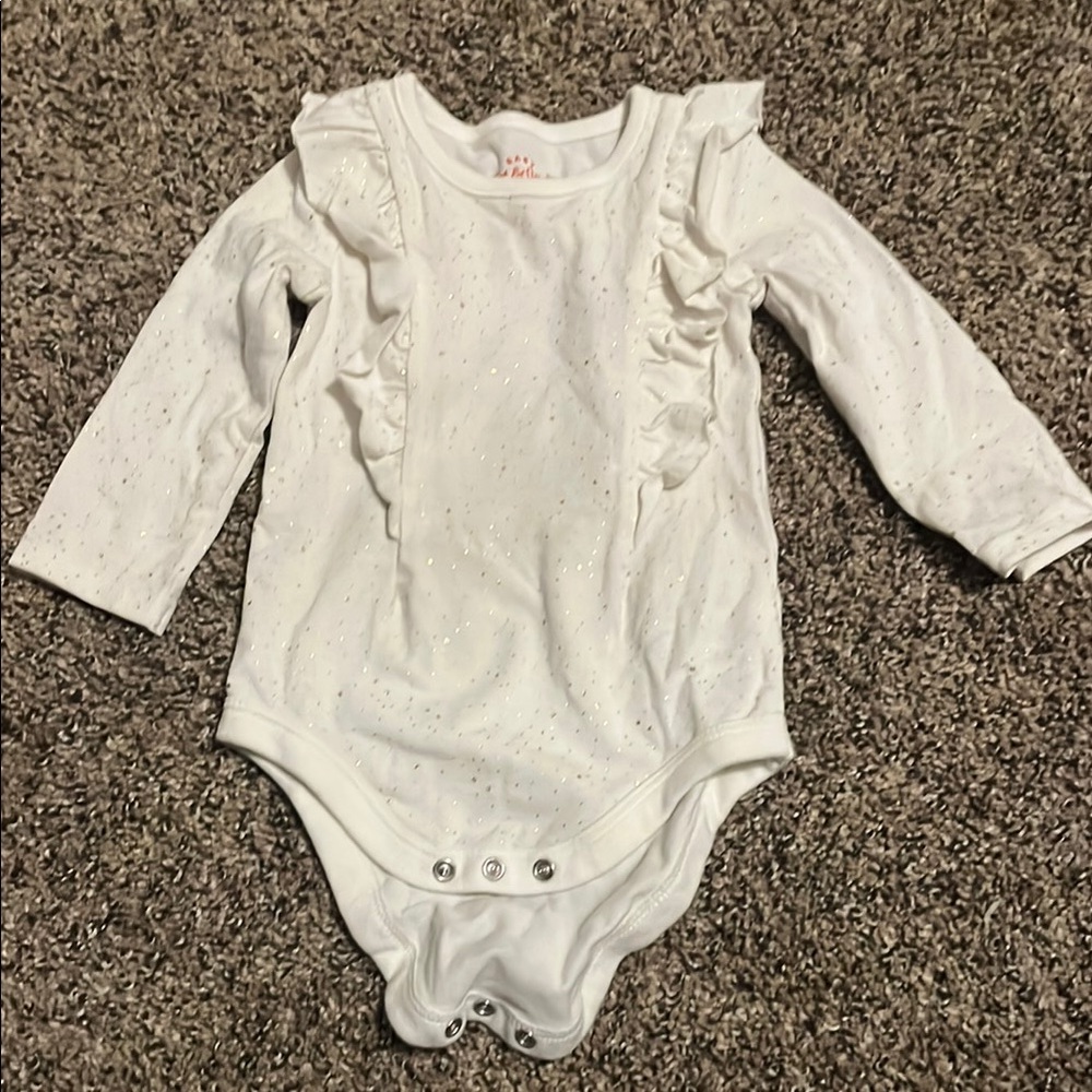 White Ruffled Kids One Piece